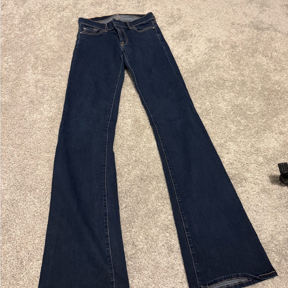 7 For All Mankind Dark Blue Flare Jeans